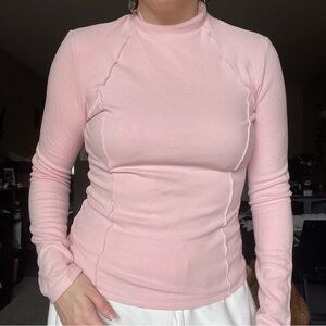 SOFT Baby Pink Mockneck Long Sleeve